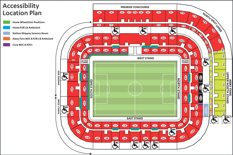 Stadium of light seating plan
